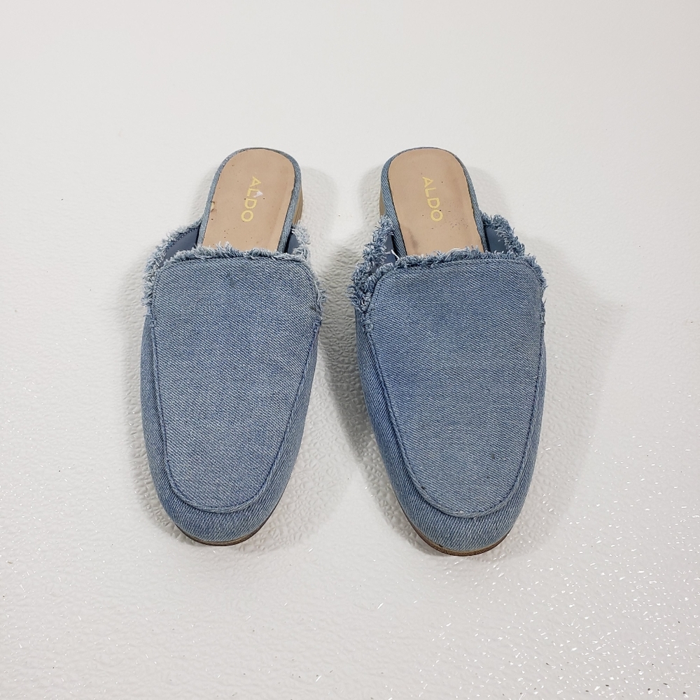 Aldo Light Blue Slip-On Mules Sz 7